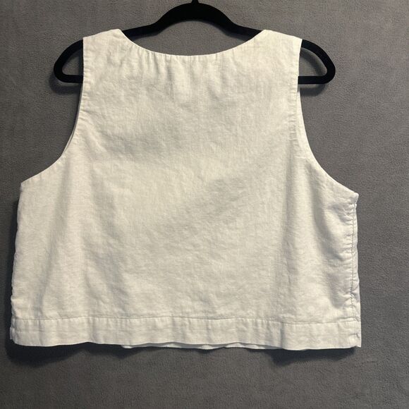 Abercrombie & Fitch Linen Blend Square Neck Top Minimalist Work Wear Womens XL - Picture 3 of 6